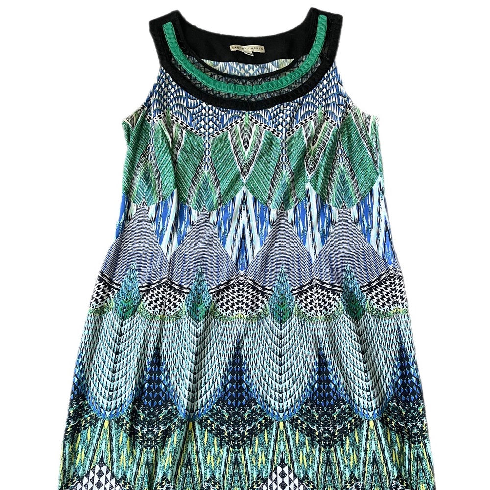 Sandra Darren Bohemian Blue And Green Dress